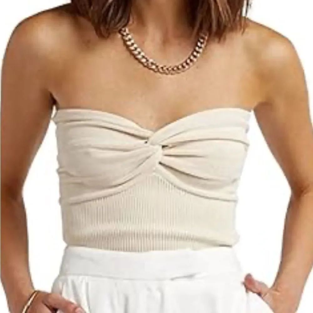 Cream Knit Tube Top